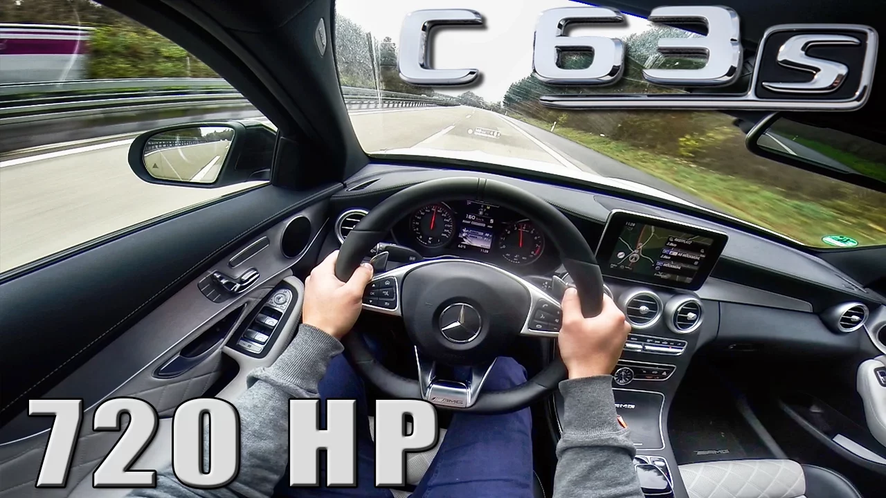 POV 720 HP Mercedes C63 S AMG 4.0 V8 BiTurbo GAD Motors FAST! Autobahn Acceleration