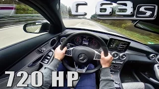 POV 720 HP Mercedes C63 S AMG 4.0 V8 BiTurbo GAD Motors FAST! Autobahn Acceleration