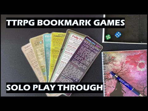 TTRPG Bookmark Games solo play through board game