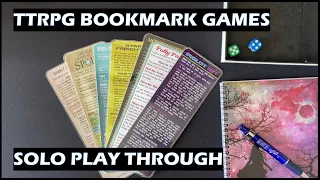 TTRPG Bookmark Games solo play through board game