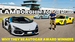 Track test: Lamborghini | McLaren | Porsche | Autocar Awards 2025