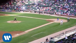 Tré Cool throwing out the first pitch at CUBS baseball game