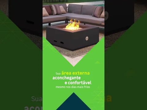 Fire Pit Tenerife Base Cimento com Cristais Cinza Chumbo K3
