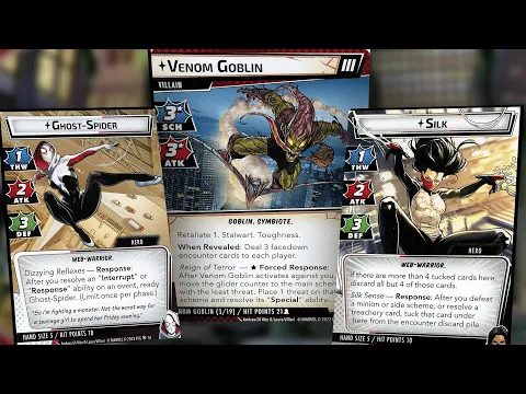 Ghost Spider and Silk vs Expert Venom Goblin Marvel Champions 2 Handed Gameplay