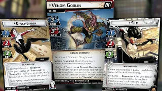 Ghost Spider and Silk vs Expert Venom Goblin Marvel Champions 2 Handed Gameplay