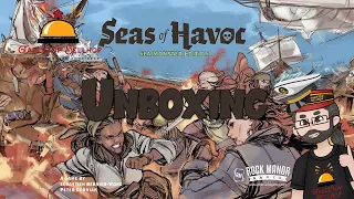 Unboxing Seas of Havoc Sea Monster Edition, Mashing naval battles, deckbuilding and worker placement