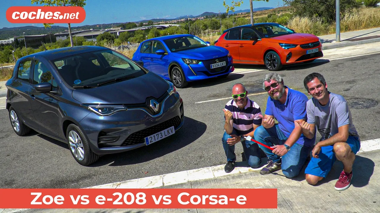 Peugeot e-208 vs Opel Corsa-e vs Renault Zoe | Prueba / Test / Review en español | coches.net