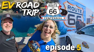 Mustang Mach-E Road trip on Route 66 in New Mexico / The Blue Hole, Classic Cars, & easy EV charging