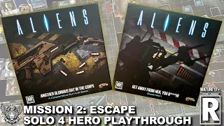 Aliens AGDitC – Mission 2 Escape - Solo (4‑Hero Playthrough)