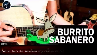 Como tocar BURRITO SABANERO en Guitarra Acustica FACIL | Tutorial Acordes COMPLETO Christianvib