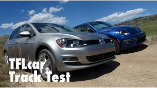 2015 VW Golf TDI vs. VW Beetle Turbo Mashup Track Review: Burning Rubber & Oil