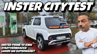 Hyundai Inster CITYTEST! Laden am Supermarkt, Verbrauch uvm im Elektroauto Check. #ev #cars