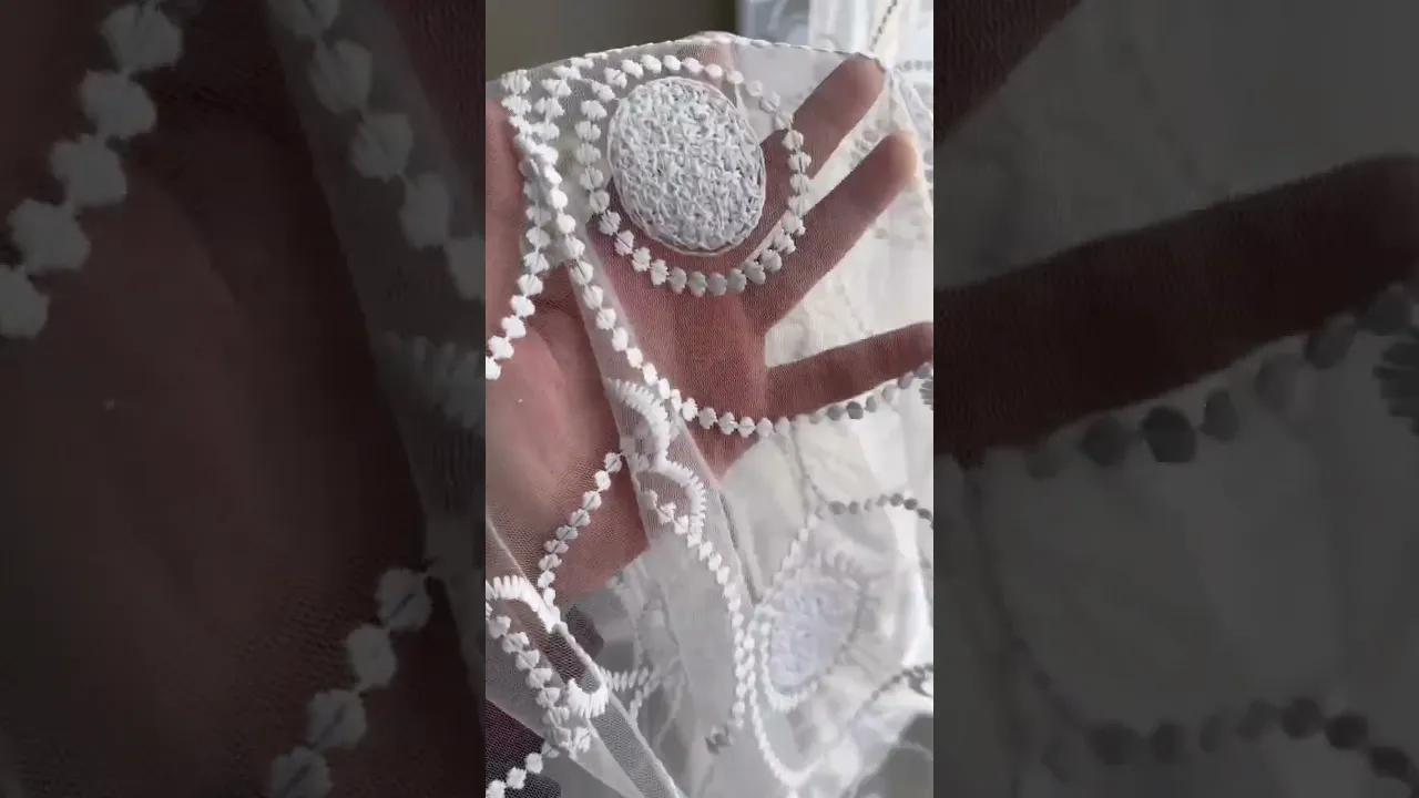 Фатин білий з візерунком ZJ2305-KU Фатин білий з візерунком ZJ2305-KU