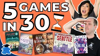 5 Games in 30 Min: Rebuilding Seattle, Burgle Bros 2, Inkling, Rear Window, Squid Inc.