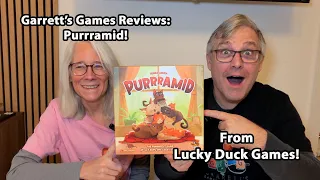Push Your Luck and Stack Your Cats! Garrett's Games Reviews Purrramid from Lucky Duck Games.