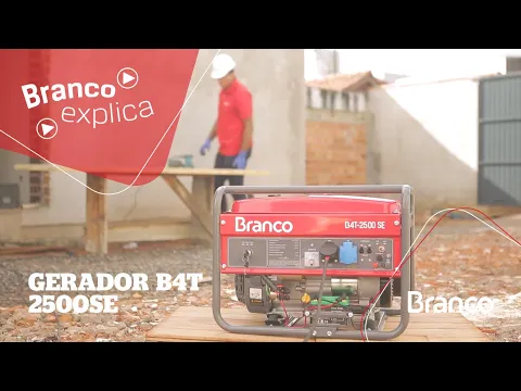 Gerador de Energia à Gasolina 2Kva Motor 6,50HP 4 Tempos 15L B4T-2500SE Bivolt Branco