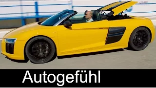 Audi R8 Spyder V10 Sound/Exterior/Interior Preview convertible roof all-new gen neu racetrack