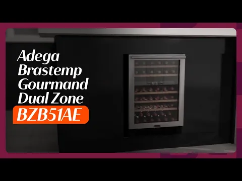 Adega de Vinho Climatizada para 51 Garrafas Brastemp Gourmand BZB51AEBNA 220V Dual Zone com Painel Digital até 13°