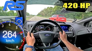 420HP Ford Focus RS 2.3 TURBO on GERMAN AUTOBAHN