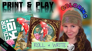 Color Koi: Print and Play, Roll and Write, and COLOR!