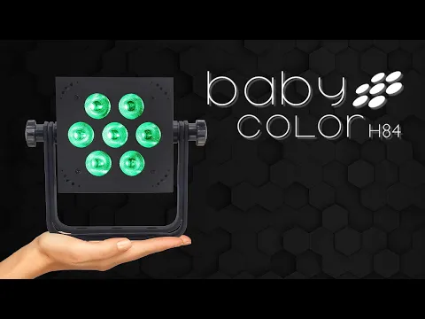 Product video thumbnail for Mega Lite Baby Color H84 Hex 7x12W RGBWA Plus UV LED Wash Light