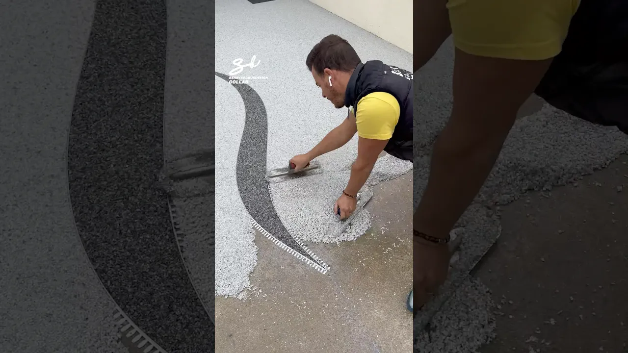 Stone Carpet Flooring! 😍 #driveway #process #cars