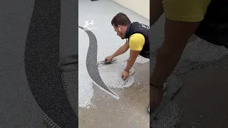 Stone Carpet Flooring! 😍 #driveway #process #cars