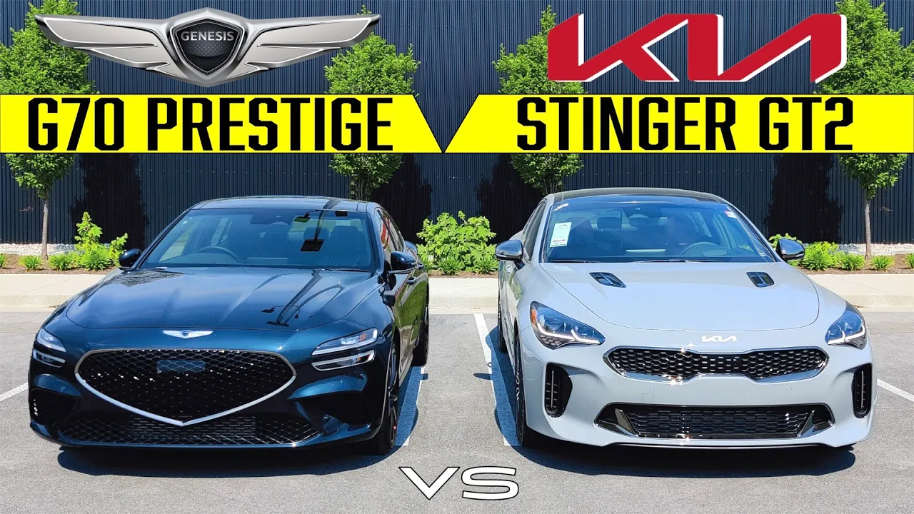 SPORT SEDAN SHOWDOWN! -- 2022 Genesis G70 vs. 2022 Kia Stinger: Comparison