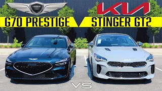 SPORT SEDAN SHOWDOWN! -- 2022 Genesis G70 vs. 2022 Kia Stinger: Comparison