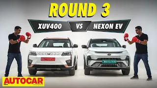 2024 Mahindra XUV400 vs Tata Nexon EV - Best EV under Rs 20 lakh? | Comparison | @autocarindia1