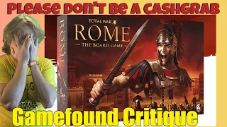 Total War: ROME: The Board Game - Kickstarter Critique Review