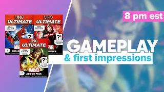 Marvel Uno Ultimate Dr Strange, Scarlet Witch and Spider-Man Gameplay & First Impressions