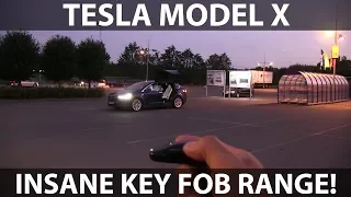 100 m/330 ft range on Model X key fob!
