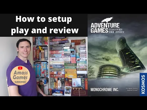 6.9 Kosmos Adventure Games Monochrome Inc. how to setup play and review co-op board game AmassGames