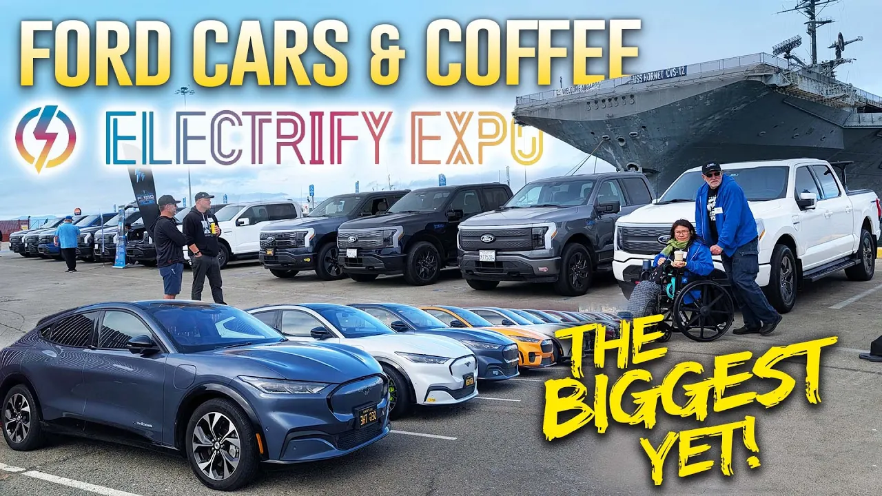 Electrify Expo Cars & Coffee with Ford EVs! Almost 100 Electric Vehicles!