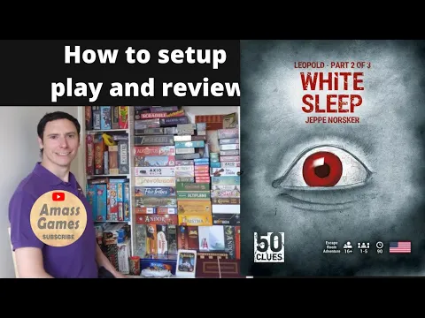 50 Clues: White Sleep board game sequel how to setup play and review escape room * Amass Games *