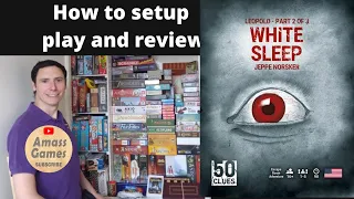 50 Clues: White Sleep board game sequel how to setup play and review escape room * Amass Games *