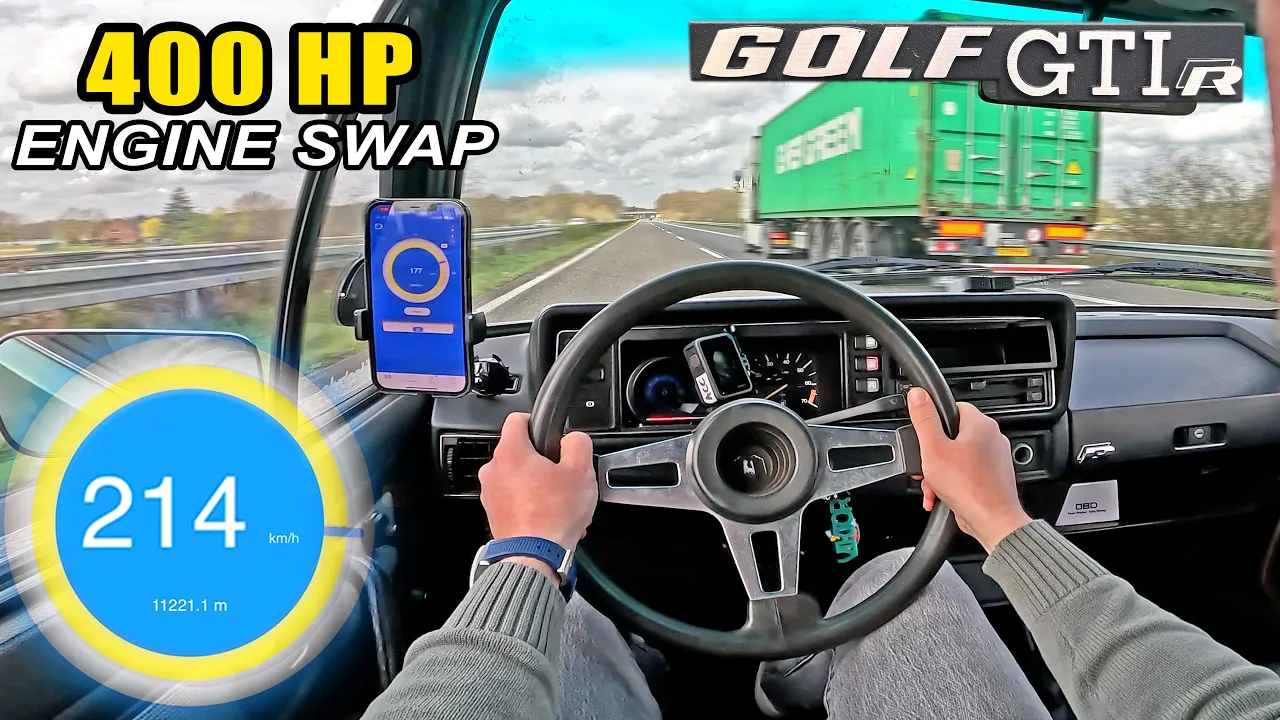 SKETCHY Autobahn RUN in a 400HP VW GOLF Mk.1 from 1983
