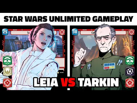 Star Wars Unlimited Gameplay! Leia Aggression VS Tarkin Aggression - SWU TCG FFG