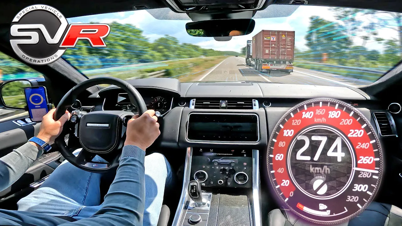 RANGE ROVER SPORT SVR 5.0 V8 S/C 575HP on AUTOBAHN!