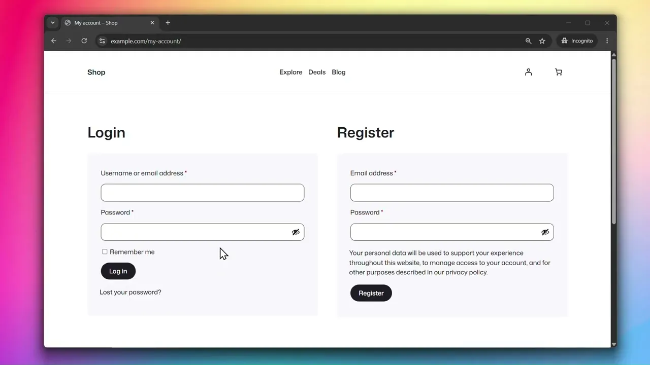 Modern Account Login Experience for WooCommerce