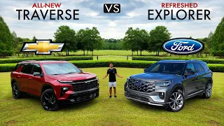 AMERICAN FAMILY RIVALS! -- 2025 Ford Explorer vs. Chevy Traverse: Comparison