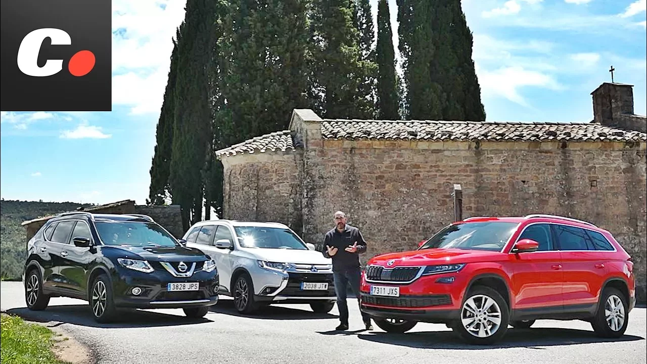 Skoda Kodiaq, Mitsubishi Outlander, Nissan X-Trail | Comparativa SUV 7 plazas | Prueba | Coches.net