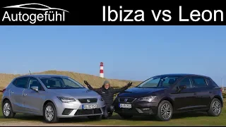 Seat Ibiza vs Seat Leon comparison REVIEW with TGI CNG Erdgas feature - Autogefühl