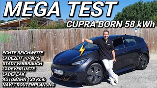 CUPRA BORN 58 kWh Mega Test!  Echte Reichweite Verbrauch und  mehr. #cupraborn #elektroauto