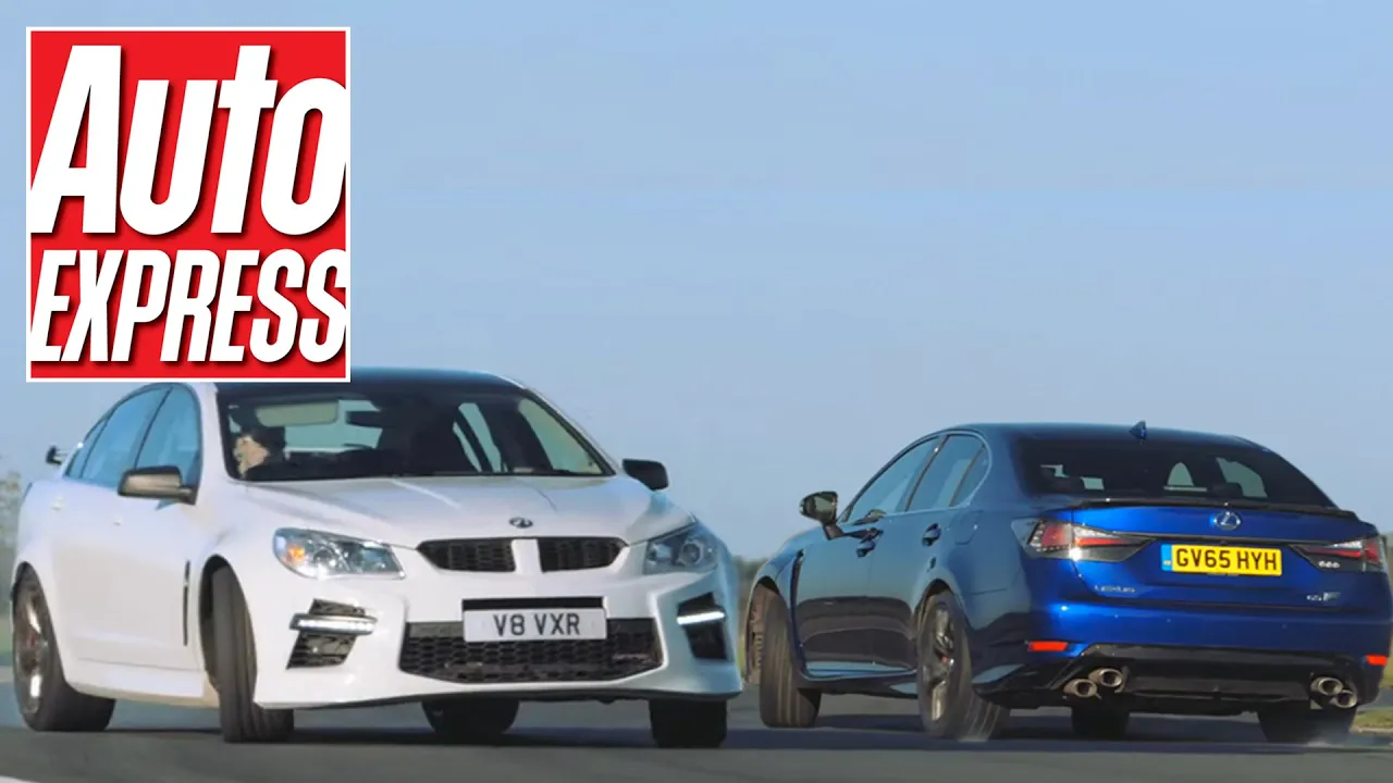Lexus GS F vs Vauxhall VXR8: mighty V8 saloon track battle