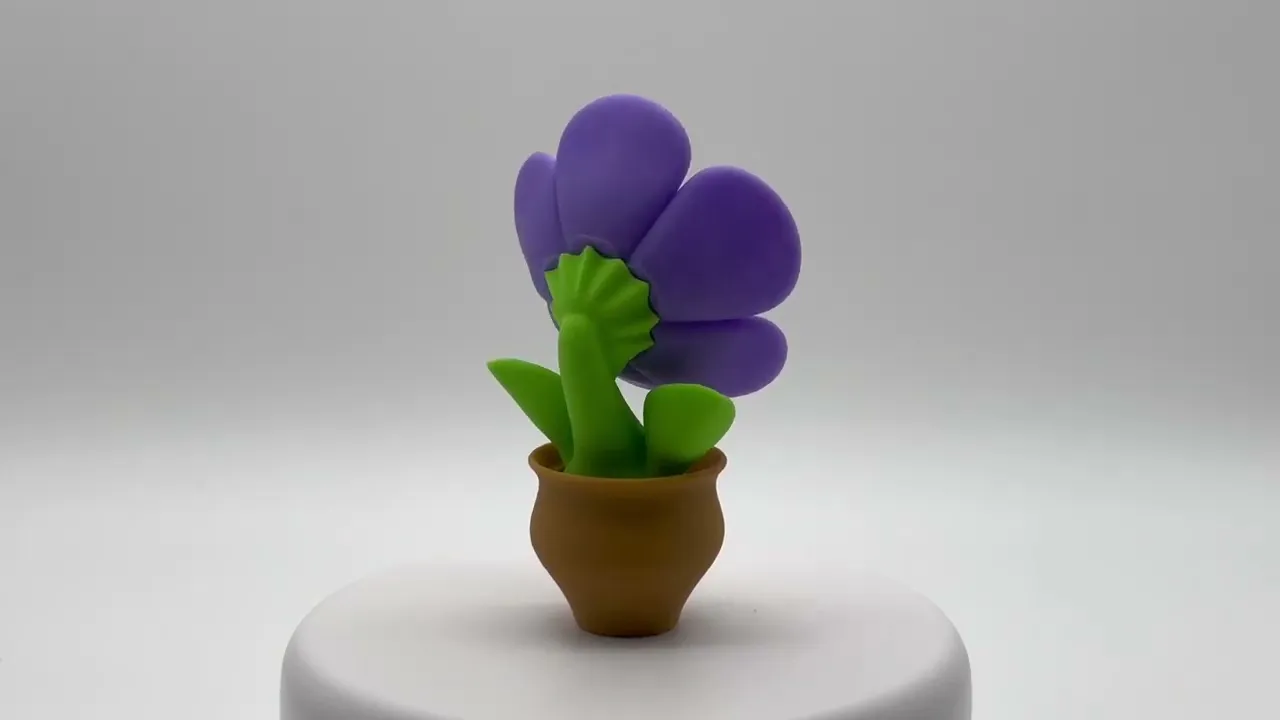 Flower-shaped toy Blob Flowers Violet Violet in a pot [FDM printing]