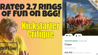 Cirque (B-) Rated 2.7 Rings Of Fun On BGG! - Kickstarter Critique Review