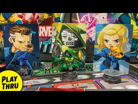 Marvel United Playthrough with Mister Fantastic & Invisible Woman vs Doctor Doom - Fantastic Four