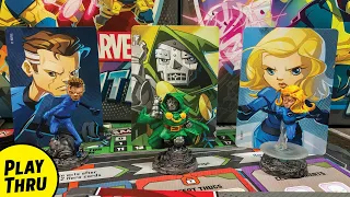 Marvel United Playthrough with Mister Fantastic & Invisible Woman vs Doctor Doom - Fantastic Four